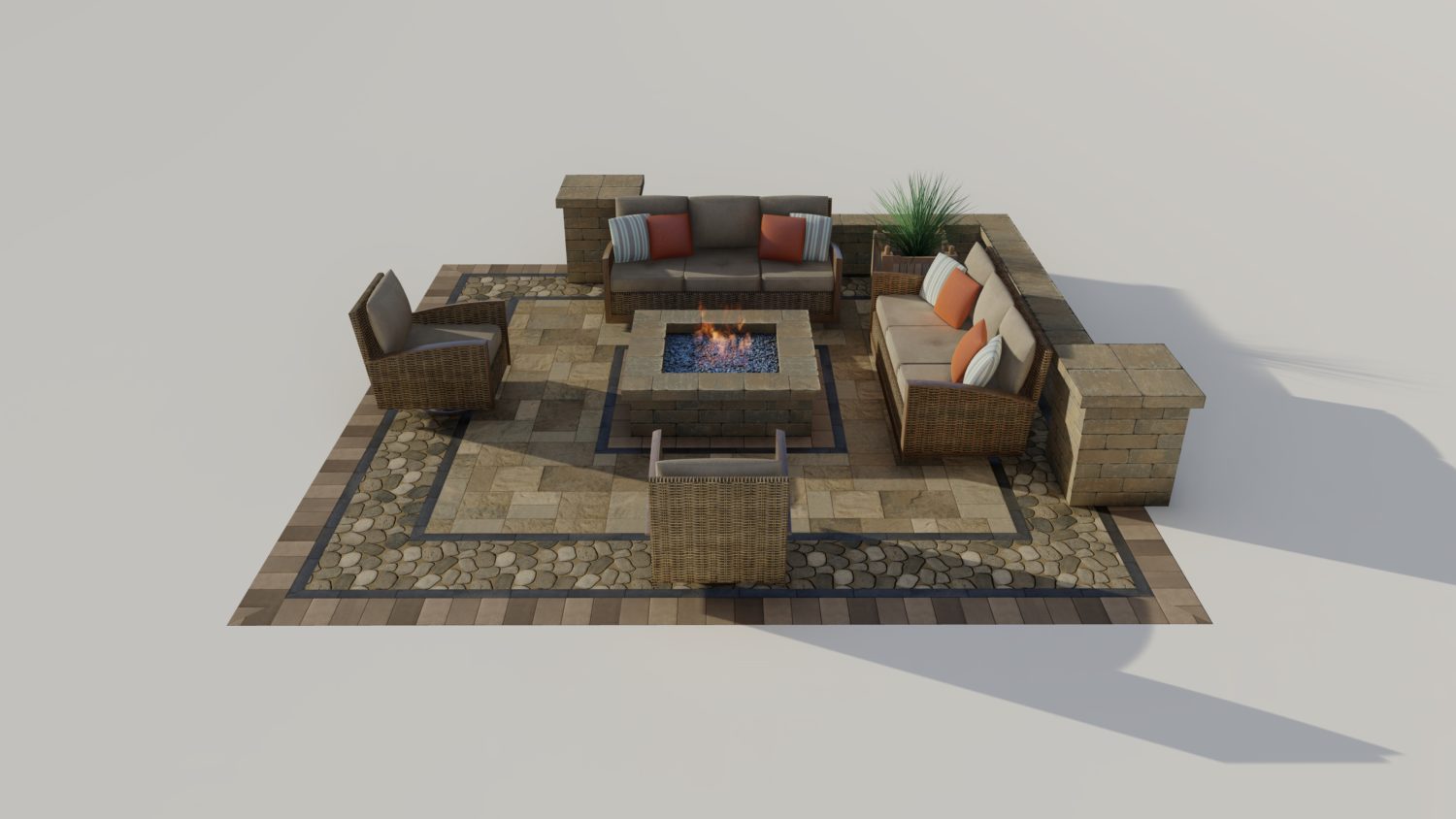 Paver patio with fire pit